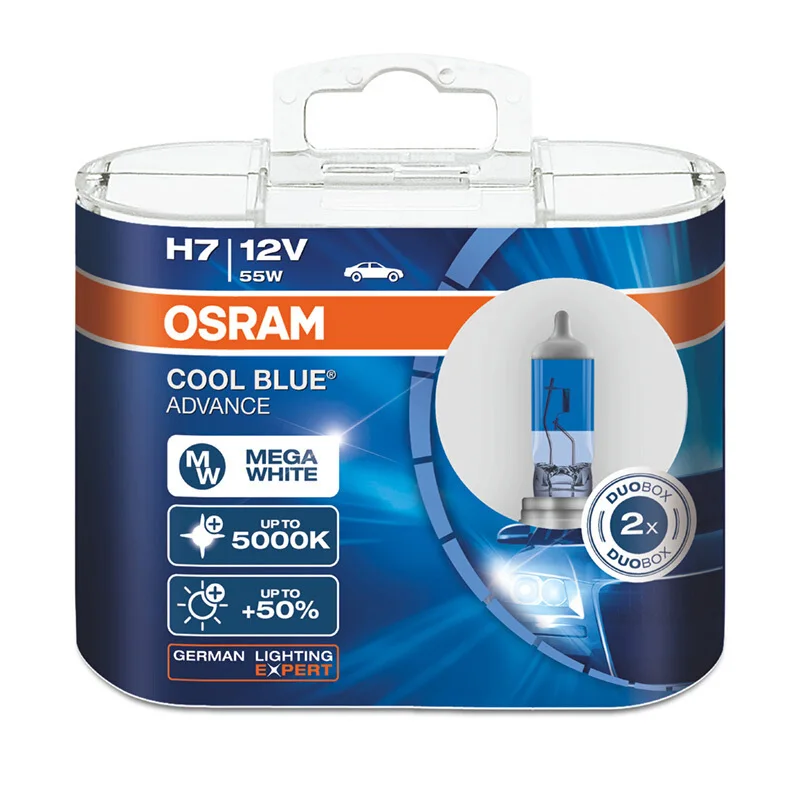 Лампа OSRAM для автомобильных фар 5000K 50% более яркие галогенные лампы H1 H3 H4/9003 H7 H9 H11