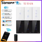 Коммутатор SONOFF T2 T3, Wi-Fi, панель eWeLink, приложение США, беспроводной модуль автоматизации умного дома, голосовой переключатель Google Home, Alexa