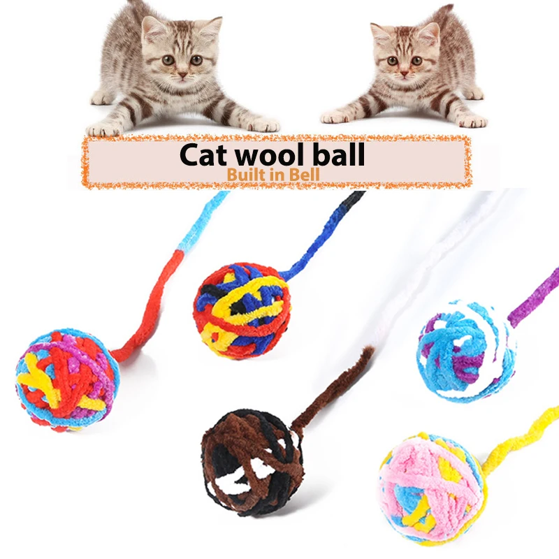 

Kitten Molar Chew Bite Toys Cat Plush Round Ball Toys Interactive Pet Supplies