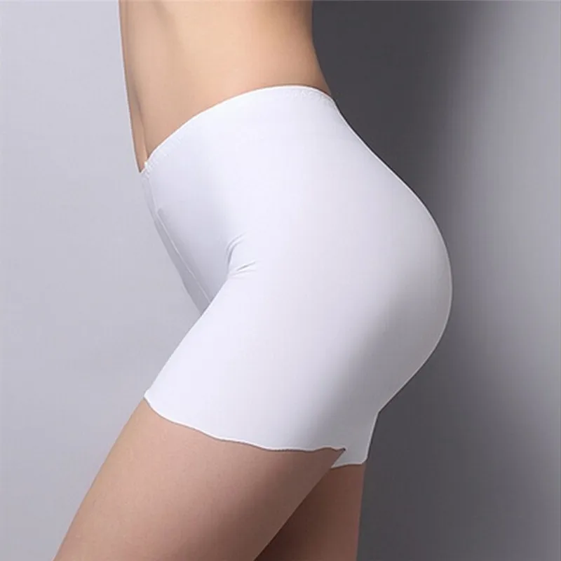 1pc Free Size 3 Colors Summer Underwear Shorts Sexy Silk Ice Pants White/Black/Nude Women Safety Short Gifts For | Женская одежда
