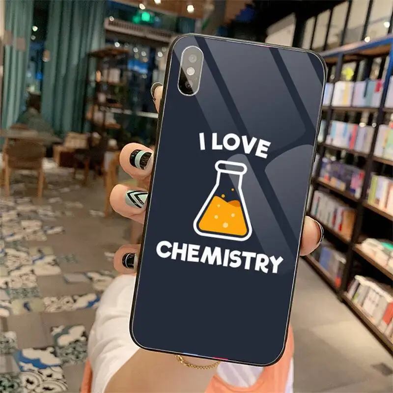 

I Love Chemistry Phone Case Tempered glass For iphone 5C 6 6S 7 8 plus X XS XR 11 PRO MAX