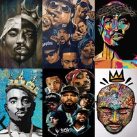 5d diy diamond painting fashion west coast hip hop tupac music poster wall artist house decorated gifts