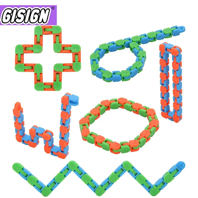 

1Pcs Chain Wacky Tracks Snap Click Fidget Toys Anti Stress Kids Autism Snake Puzzles Classic Sensory Antistress Toy