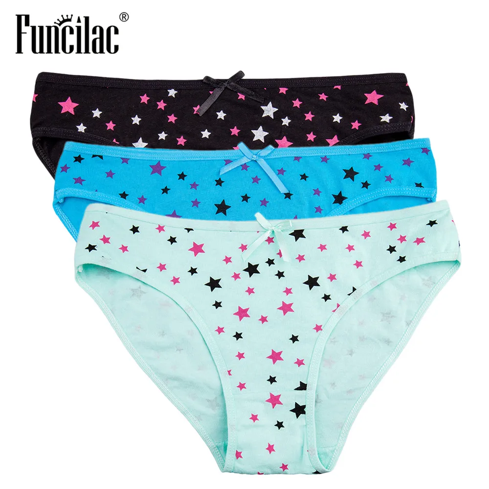 Трусы женские FUNCILAC хлопок цвет в ассортименте M L XL XXL 3 шт./лот | Женская одежда