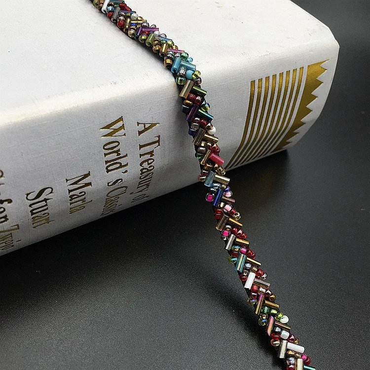 Лента из бисера с жемчугом Белый/цвет слоновой кости 8 мм для швейного украшения