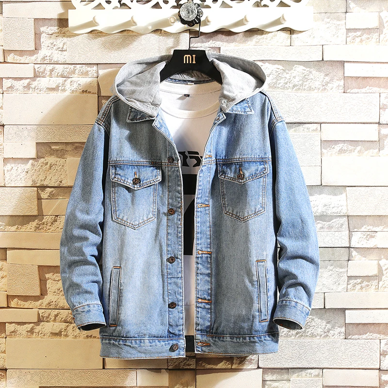 Осенняя мужская новая джинсовая куртка большого размера в японском стиле с