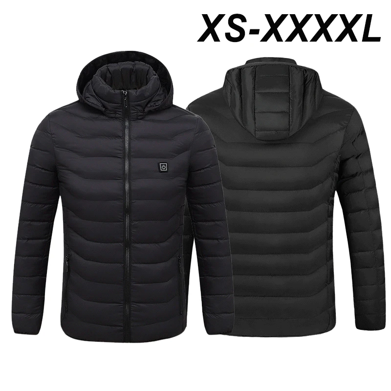 

Куртка унисекс зимняя с электроподогревом, с капюшоном, с USB, рабочая, 3 уровня температуры, размера плюс, XS-8XL