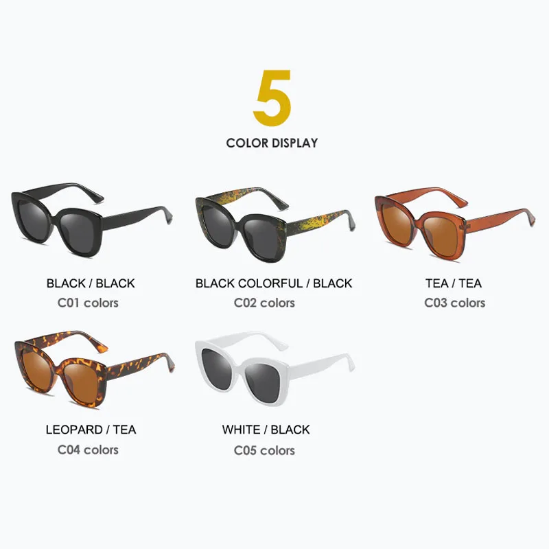 Женские поляризационные солнцезащитные очки SIMPRECT Ретро стиль 2021 кошачий глаз