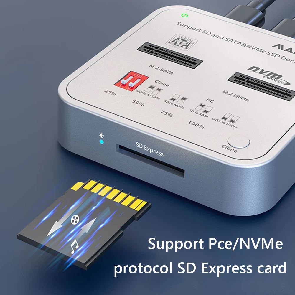 

MAIWO K3016CL USB C to NVMe SATA M.2 SSD Secure Digital Express 7.1 7.0 Docking Station Supports Offline Clone Duplicator