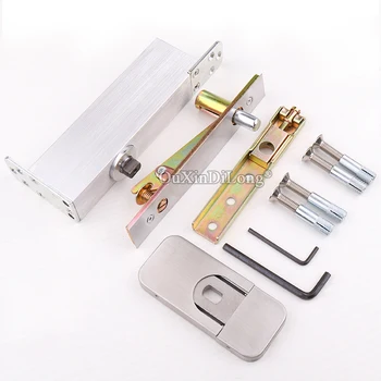 1Set Heavy Duty Floor Spring Hinges Door Pivot Hinges 90 Degree Positioning Hydraulic Buffer No Slotting Install Up and Down