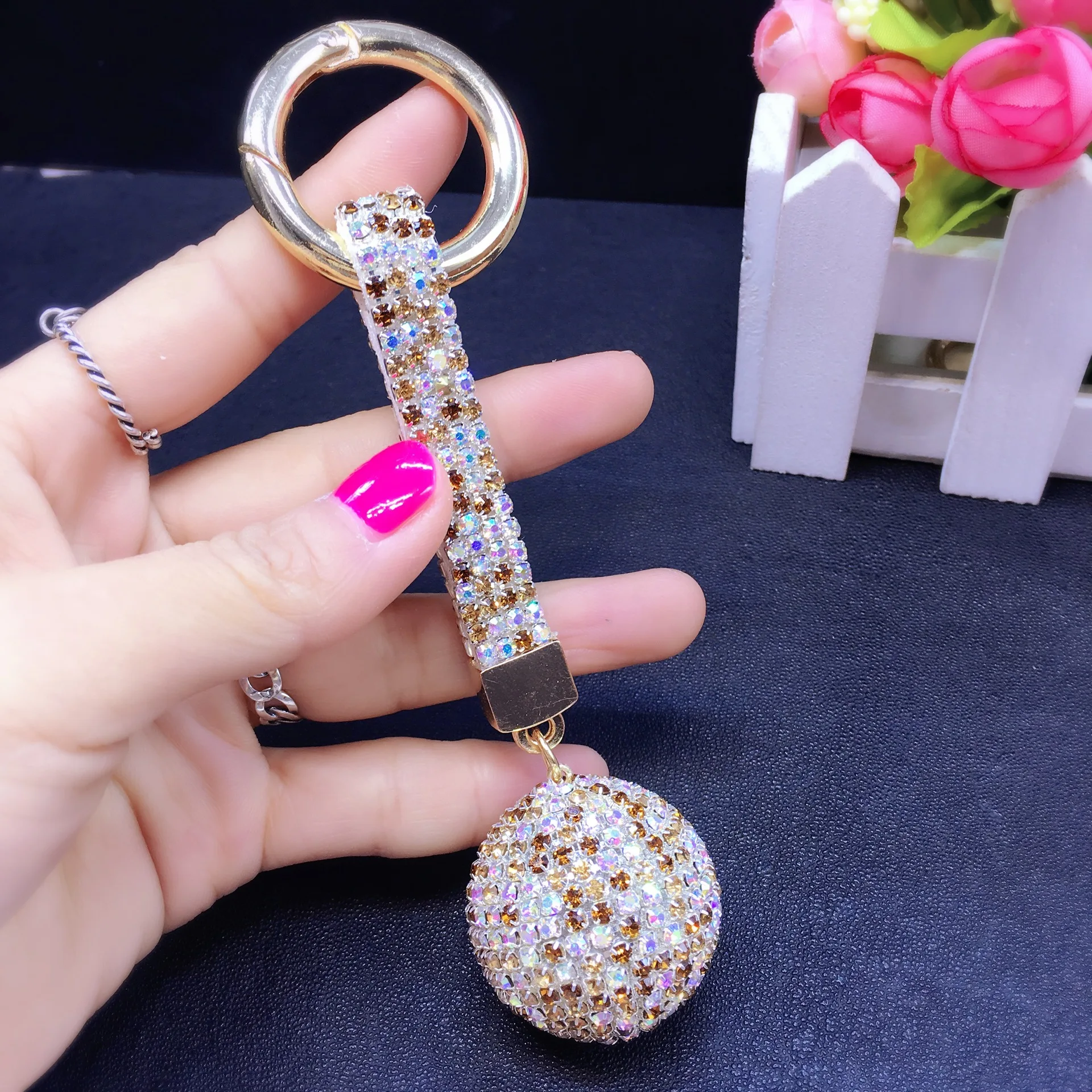 1 шт./лот брелок с кристаллами кожаный ремешок со стразами высокое качество