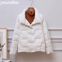 spring and autumn down jacket womens jackets stand up collar coat for women light outerwear female korean down coat tops