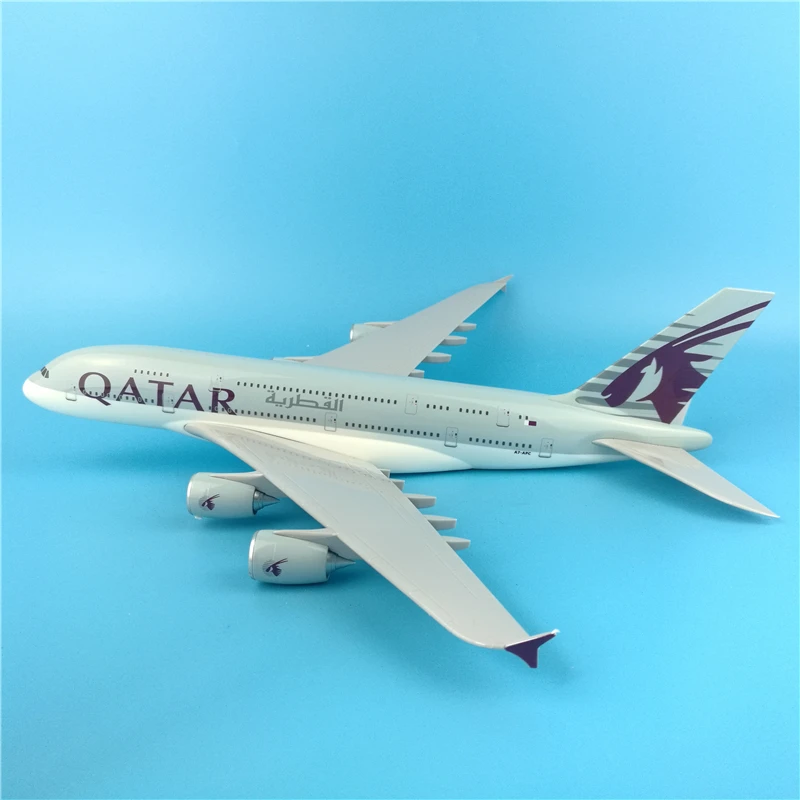 37 см 1:200 A380 Катар самолет из сплава статическая твердая модель с базовым