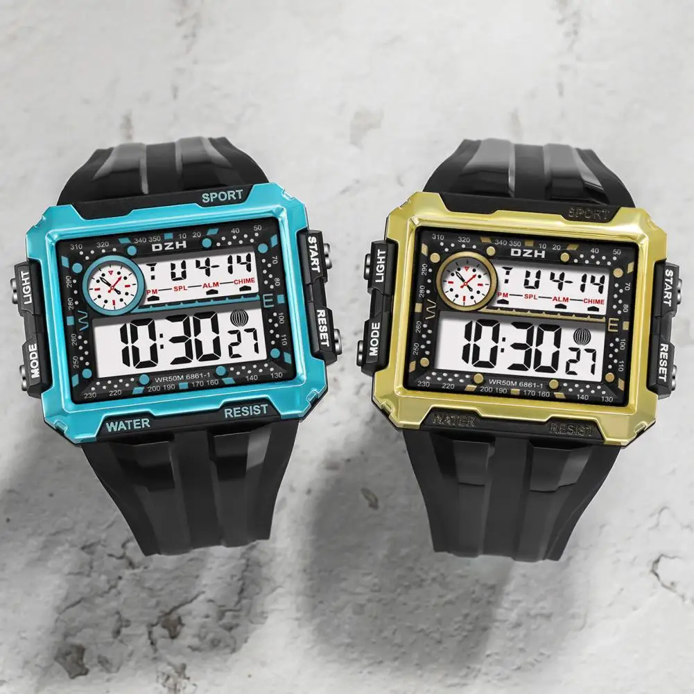 

Sports Watch Digital Watch Men Military Watches Brand Luxury Waterproof Sport Watch Blue Men Multifunctional Square Male Clock