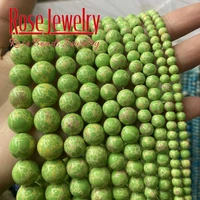 natural stone green sea sediment turquoises beads imperial jaspers round beads 4 6 8 10 12mm for jewelry making diy bracelet 15