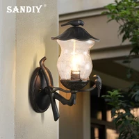 creative wall lamp outdoor e27 porch light waterproof glass sconce for courtyard gate exterior wall decor lightings 110v220v