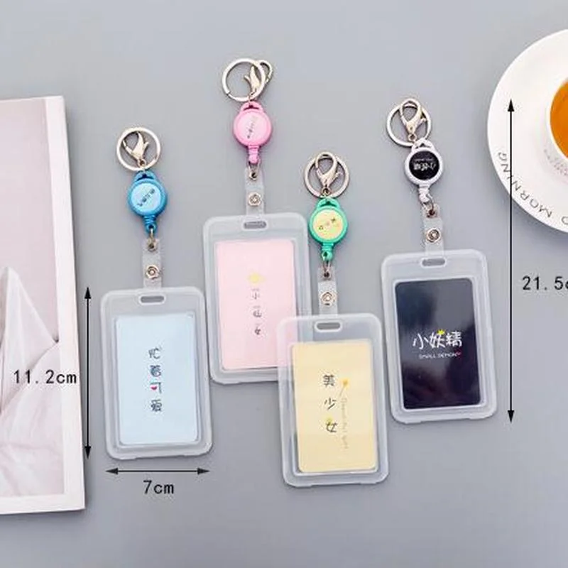 

Transparent Pass Badge Nursing Credential Holder Key Holder Pass Cover with Key Chains Lanyard Badge Holder