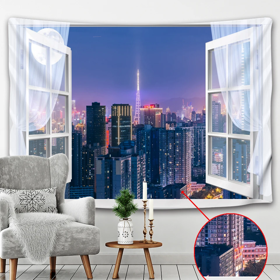 Красивый гобелен в виде Ночной пейзаж искусственный матрас украшение для стен