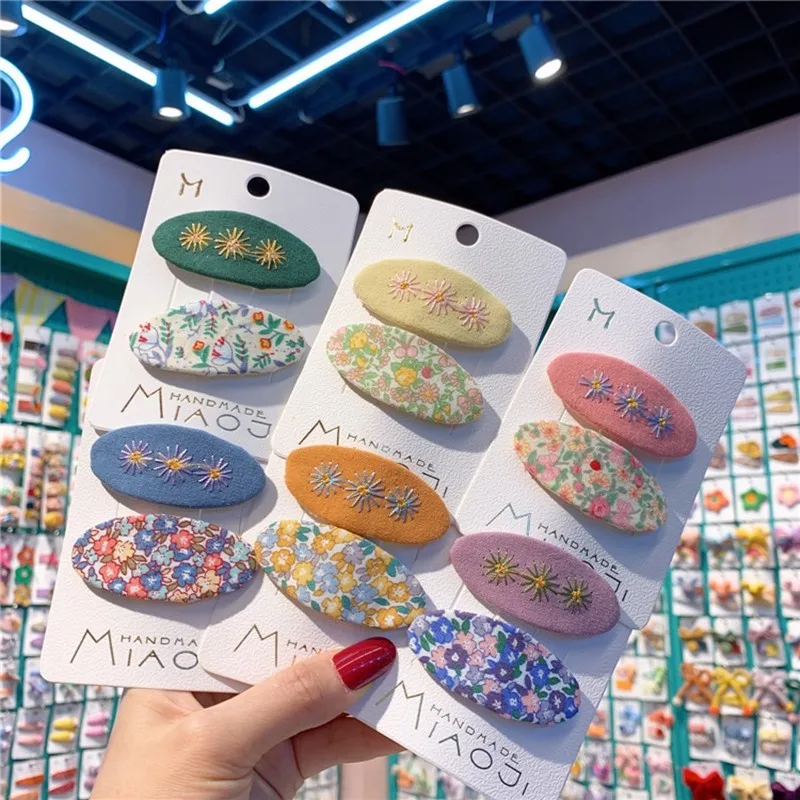 

Детские заколки для волос с цветочной вышивкой аксессуары для волос для девочек детские заколки для волос заколка для волос головной убор и...