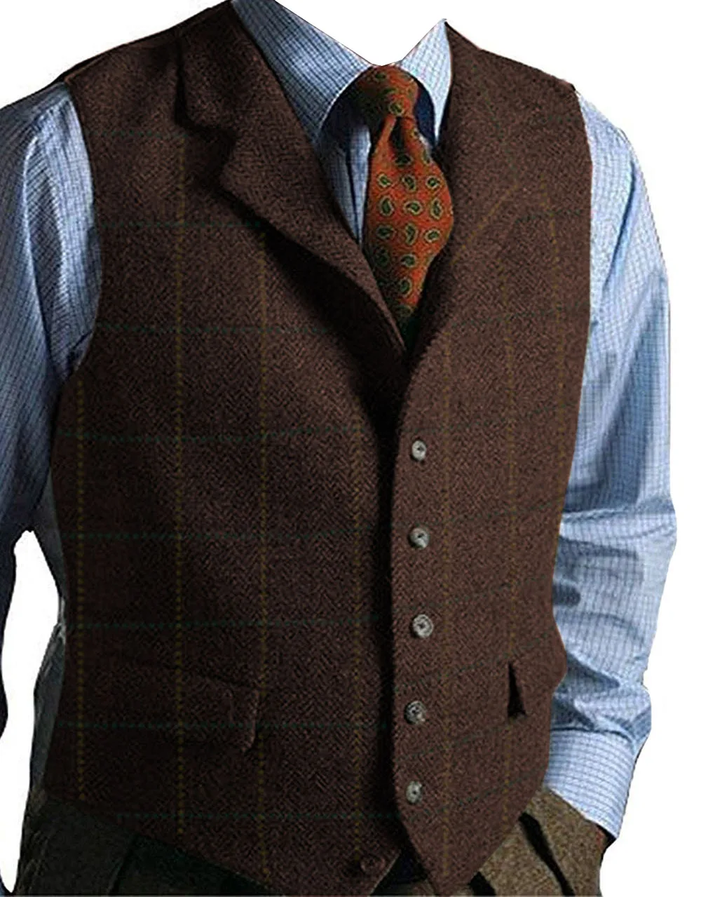 Жилет мужской в елочку винтажный Повседневный твидовый жилет пиджак для свадьбы