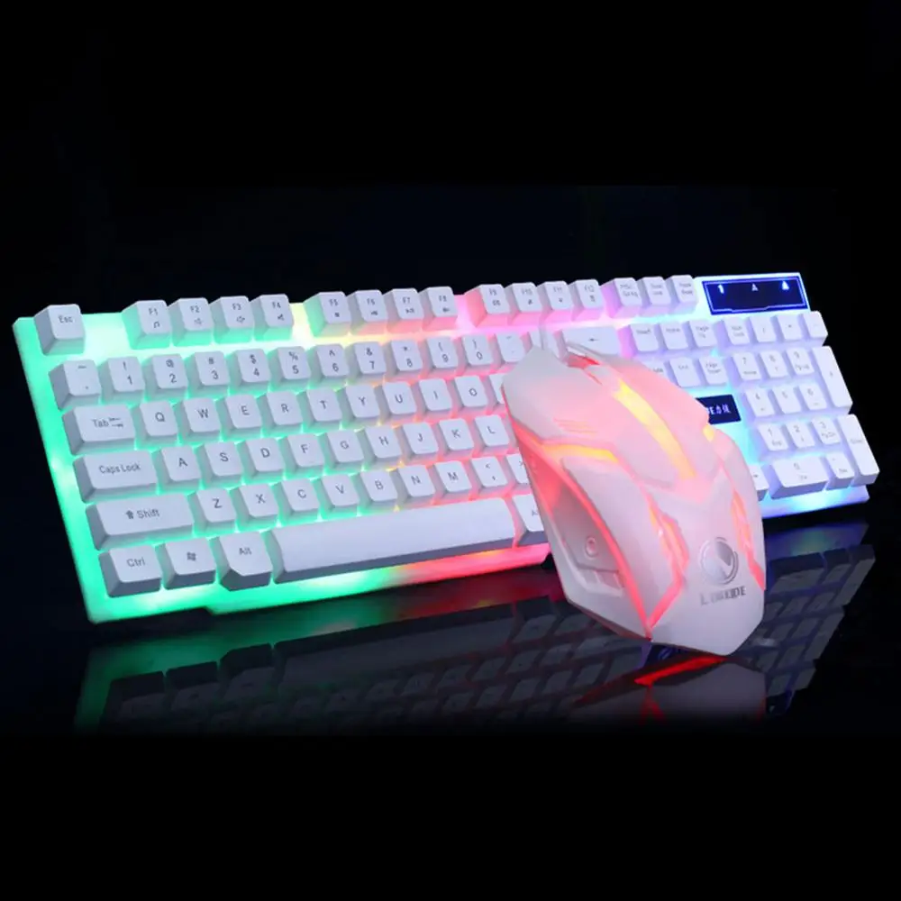 Комплект игровой проводной клавиатуры и мыши со светодиодный Ной подсветкой 2020 |