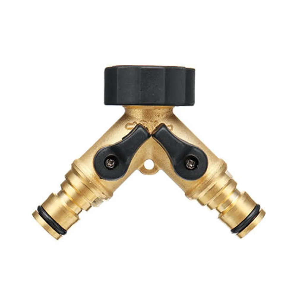 

2 Way Y Shape Hose Splitter Pipe Adapter Irrigation Connector Garden Hose Quick Connector Brass Grip Faucet