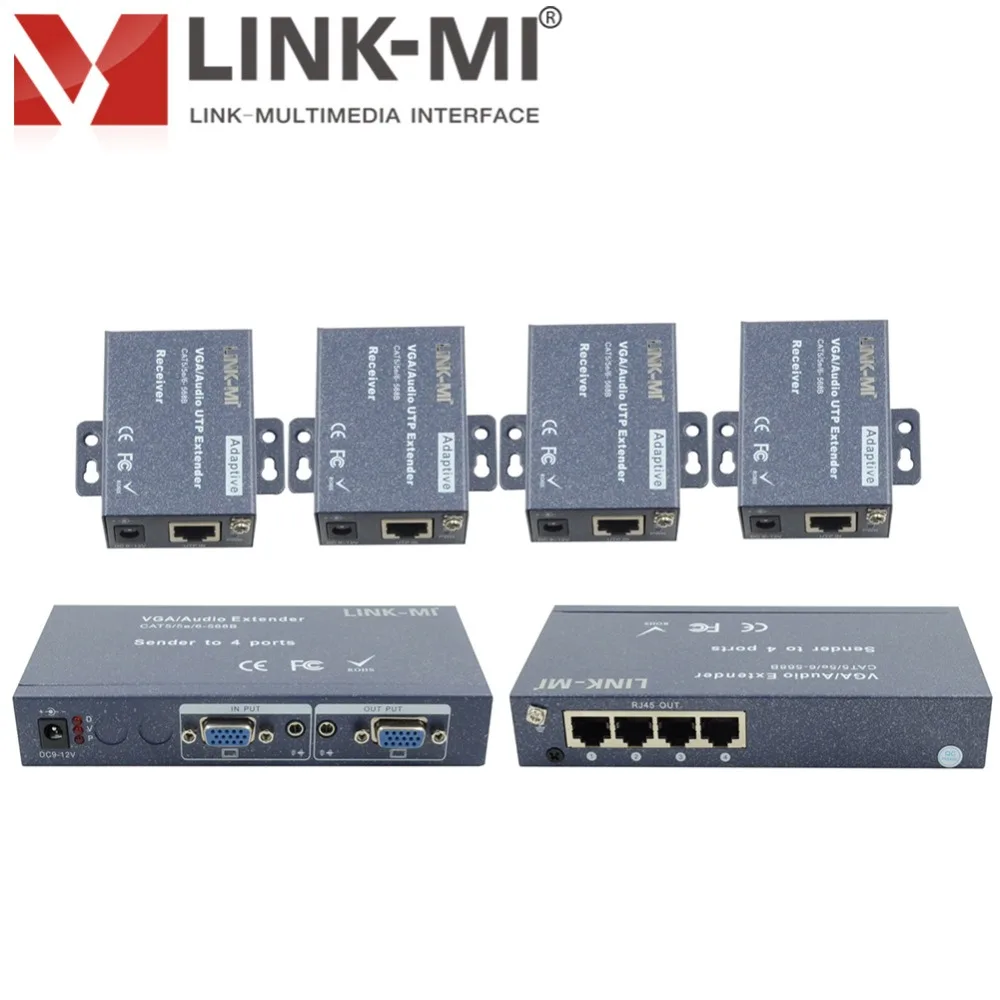 LINK MI 104T 4 Port VGA удлинитель для передатчика над одним кабелем Cat5 до 100 м/200 м/300 м 1920X1080