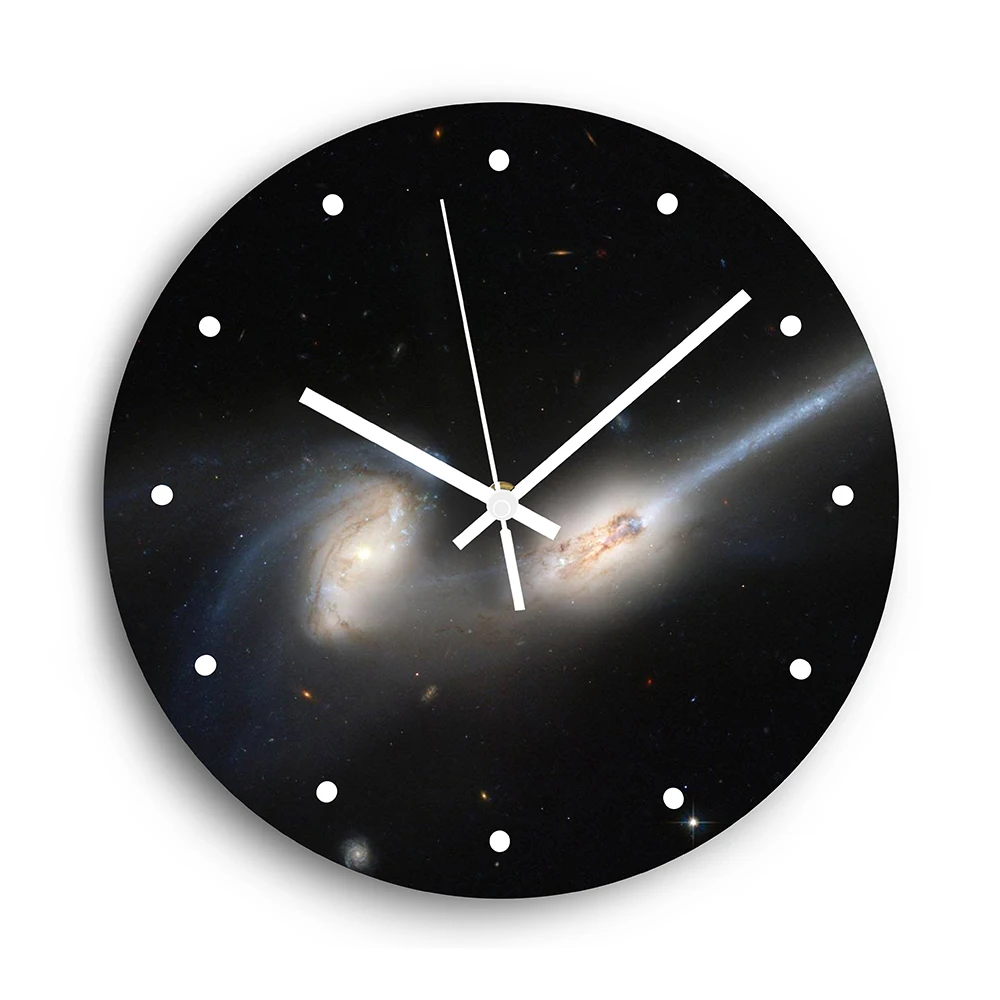 

Настенные часы с изображением галактики и космоса для гостиной, бесшумные часы с изображением туманности и звезд, абстрактные часы с изобра...