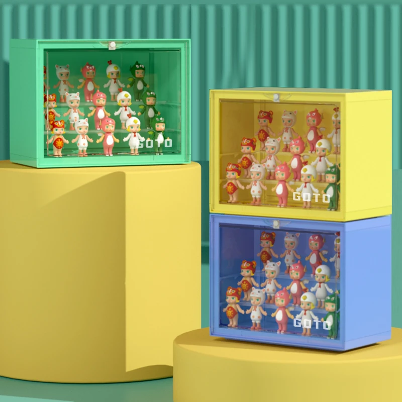 Прозрачная коробка для хранения GOTO Пылезащитная аниме-фигурок Q-версия кукол Gundam