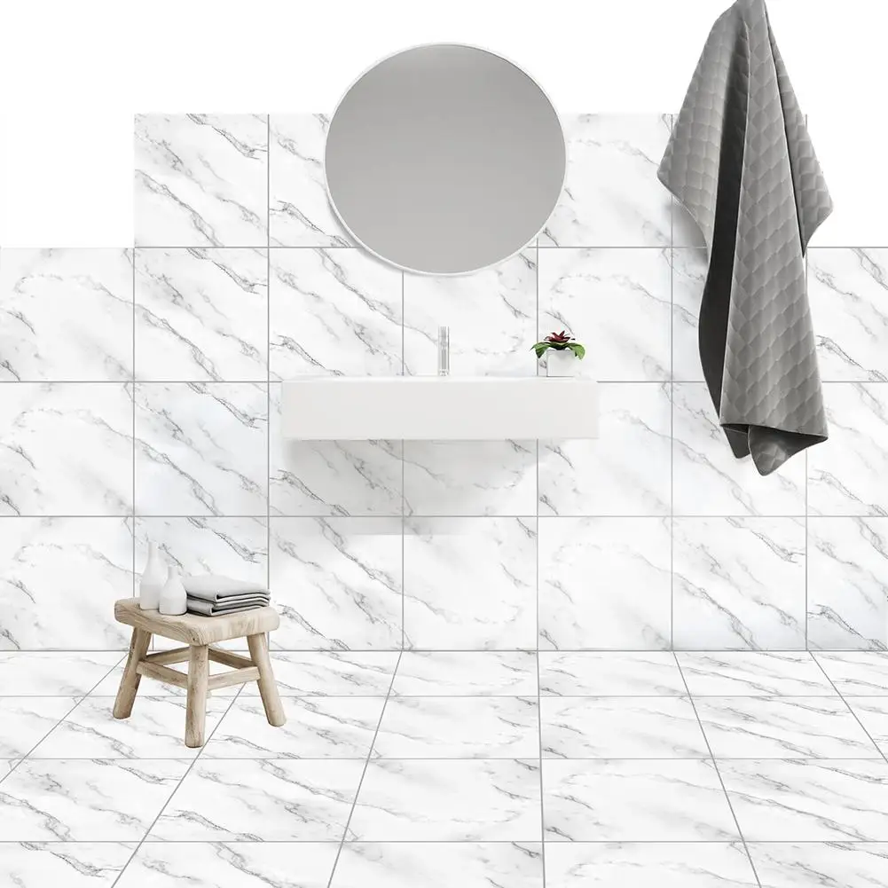 2 шт. бело золотые серый Мрамор плитка стены цемента кирпича Водонепроницаемый