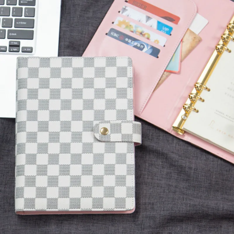 Блокнот А5 с широкими листами кожаный чехол высокого качества в клетку записная