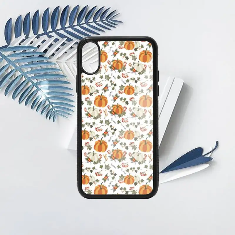 

Pumpkin Happy Autumn leaf Phone Case PC for iPhone 11 12 pro XS MAX 8 7 6 6S Plus X 5S SE 2020 XR