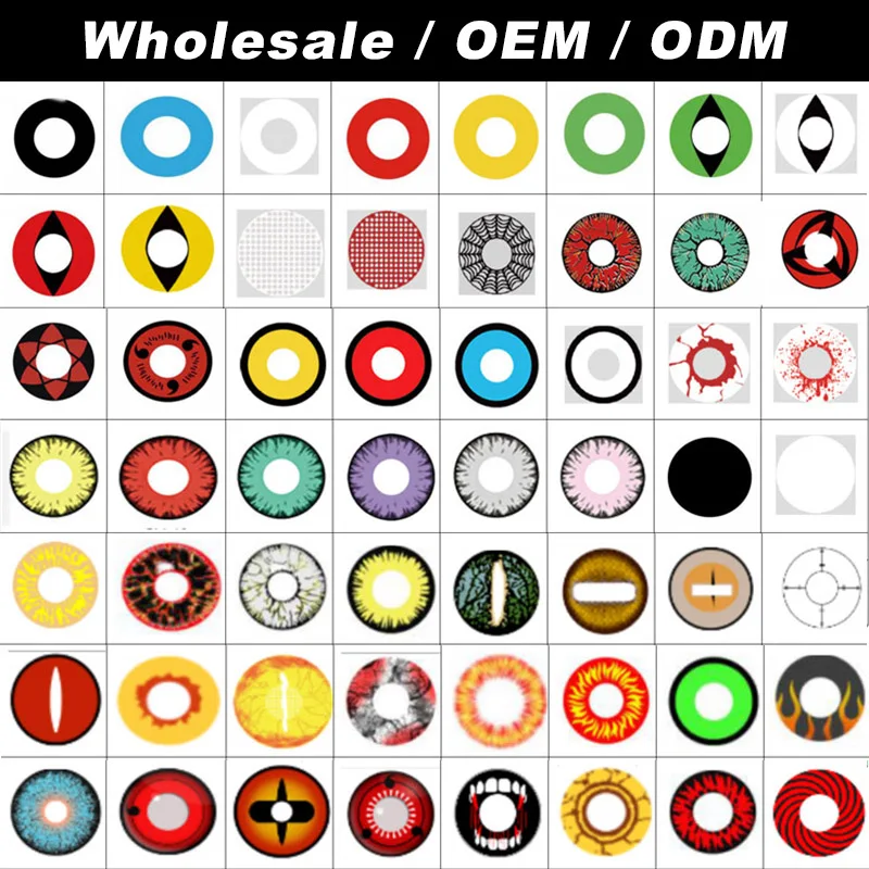 Искусственные Аниме Косплей сумасшедшие линзы оптом Какаси сасуке Шаринган