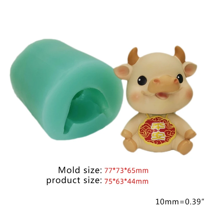 

2021 New Years Mascot Calf Silicone Mold 3D Chocolate Resin Craft Silicone Mold