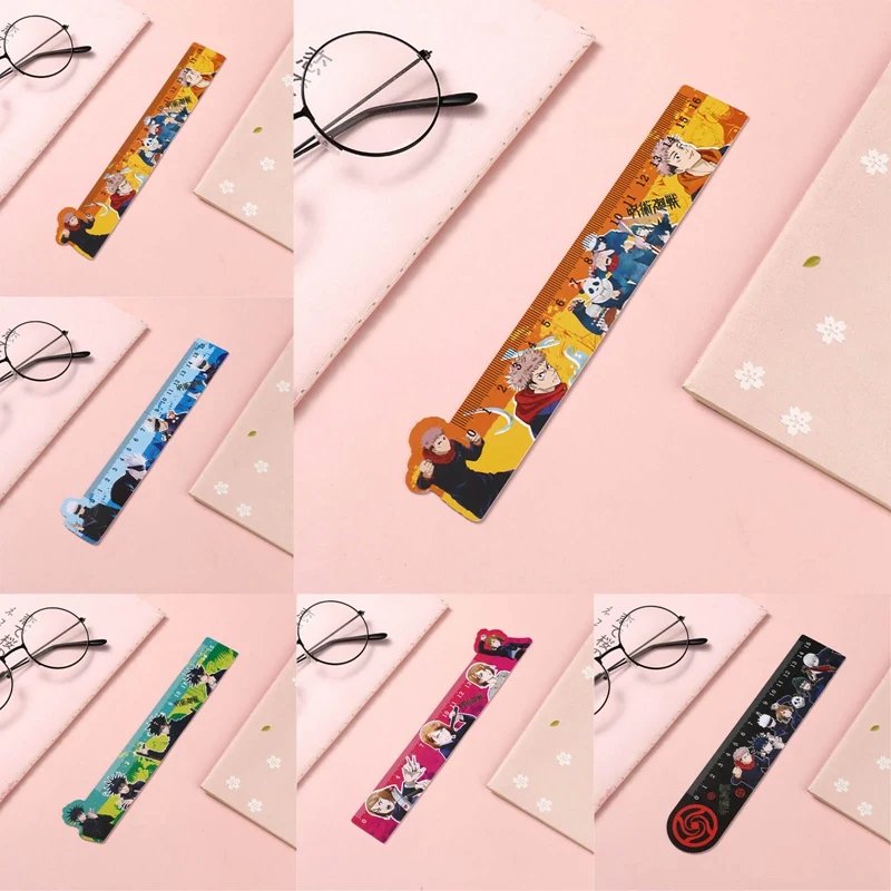 

New Japan Anime Jujutsu Kaisen Cute Cartoon Figure Character Ruler Print Stationery Cosplay Props Fans Kids Gifts