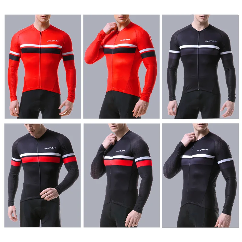 PHMAX с длинным рукавом Майки для велоспорта дышащая одежда горного велосипеда