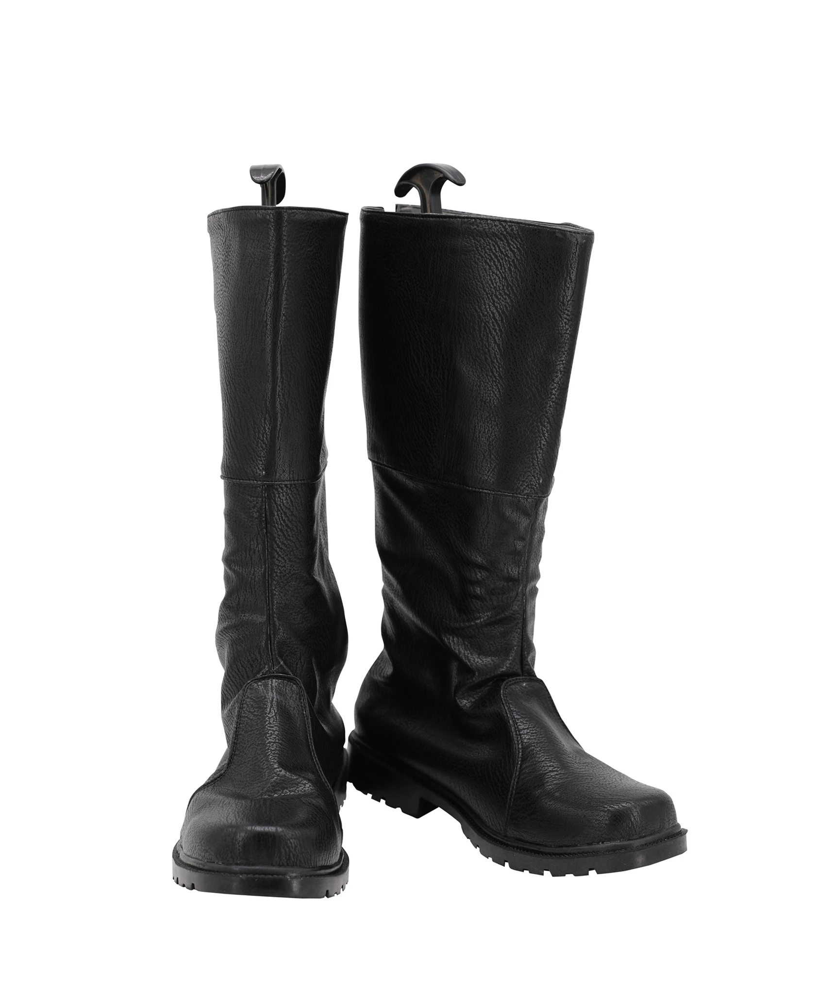 

Обувь для косплея высокие ботинки рождественские костюмы на Хэллоуин для мужчин черная кожаная обувь европейский размер