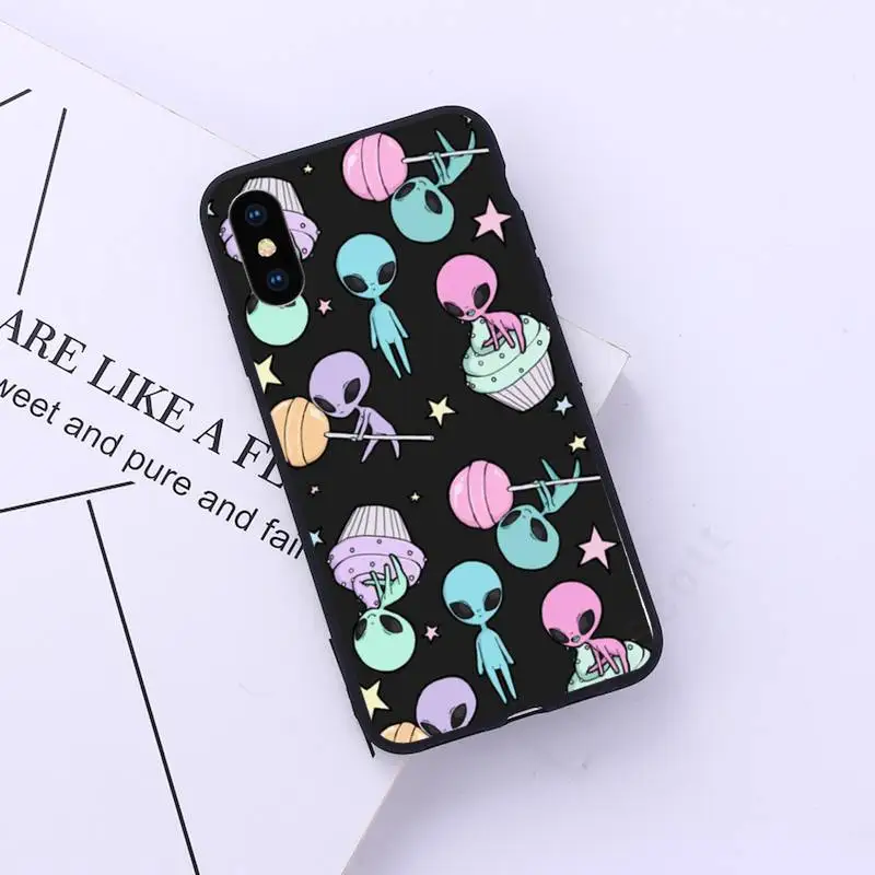 

Aesthetics Cute Cartoon Alien Phone Case for iPhone 11 12 pro XS MAX 8 7 6 6S Plus X 5S SE 2020 XR