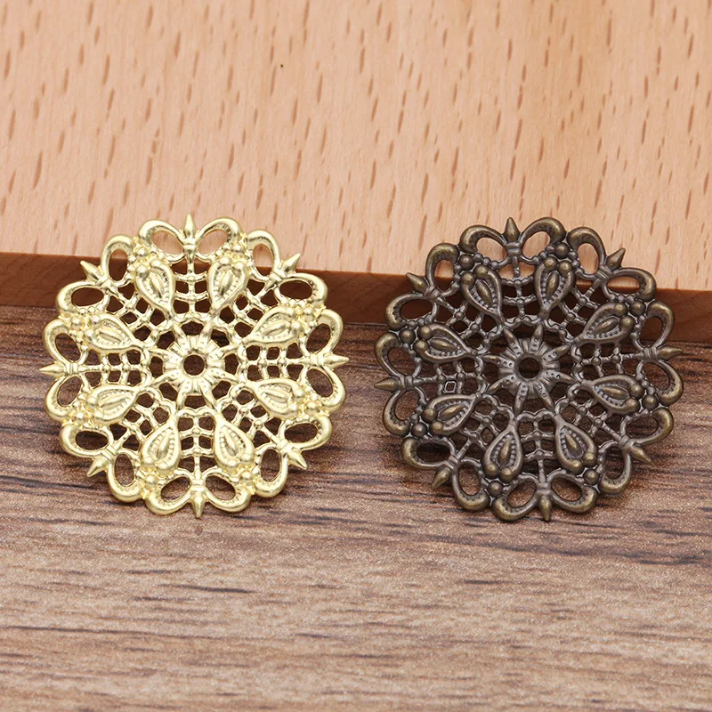 Mibrow 20 шт./лот 25 мм медные шапочки для бусин в виде павлиньих перьев цветов