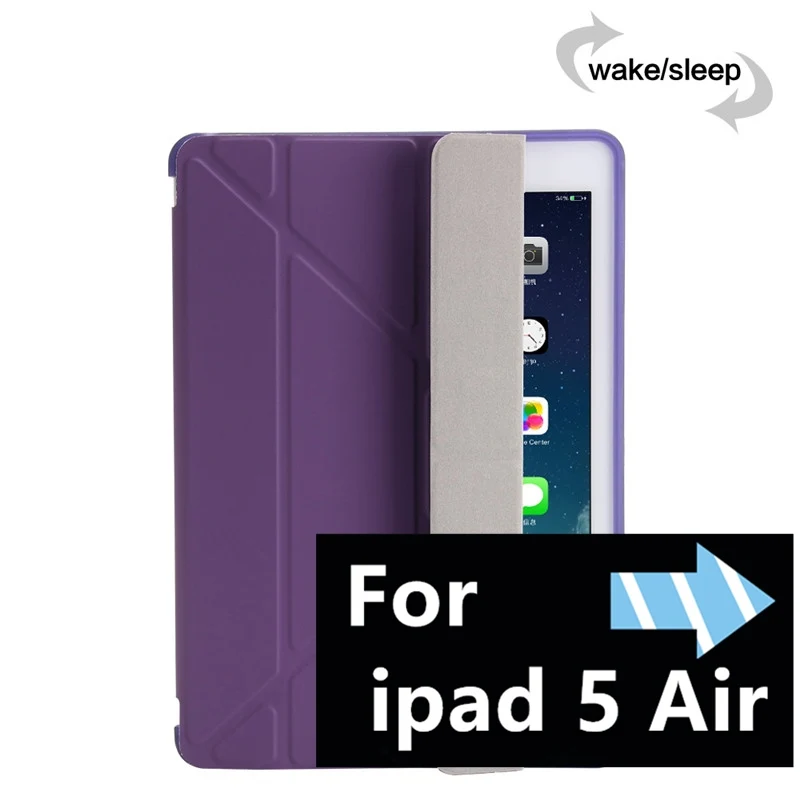 Умный для нового ipad 9,7 / флип-чехол с подставкой для ipad 5 Air ipad mini 1/2/3/мягкий ТПУ задний кожаный чехол подставка для планшета чехол - Цвет: 5 Purple