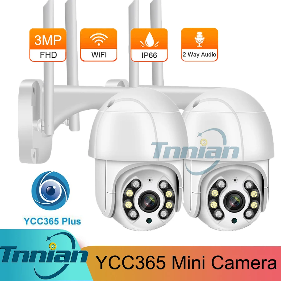 

3MP PTZ Wifi IP Camera Outdoor 4X Digital Zoom AI Human Detection Wireless Camera H.265 P2P Home Security CCTV Mini Camera