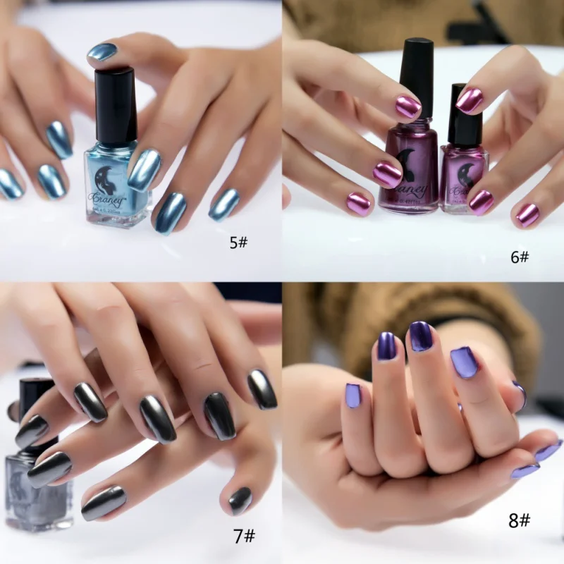 6 мл металлический зеркальный лак для ногтей долговечный не выцветающий