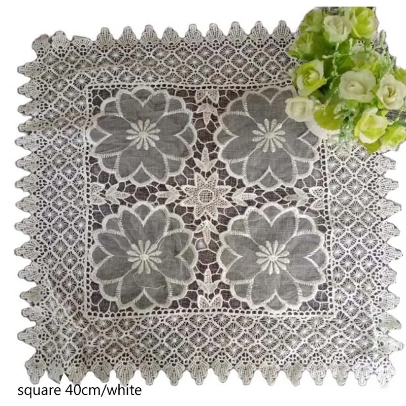 

NEW White lace embroidery place table mat cloth coffee pad cup mug drink doilies dining tea coaster Christmas placemat kitchen