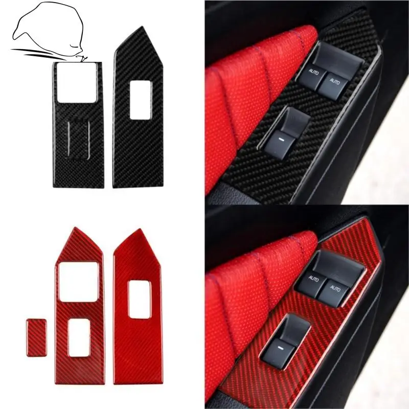 

For Ford Mustang 2009-2013 Carbon Fiber Car Accessories Sticker Trim Decor for Window Lifter Control Switch Door Armrest Panel