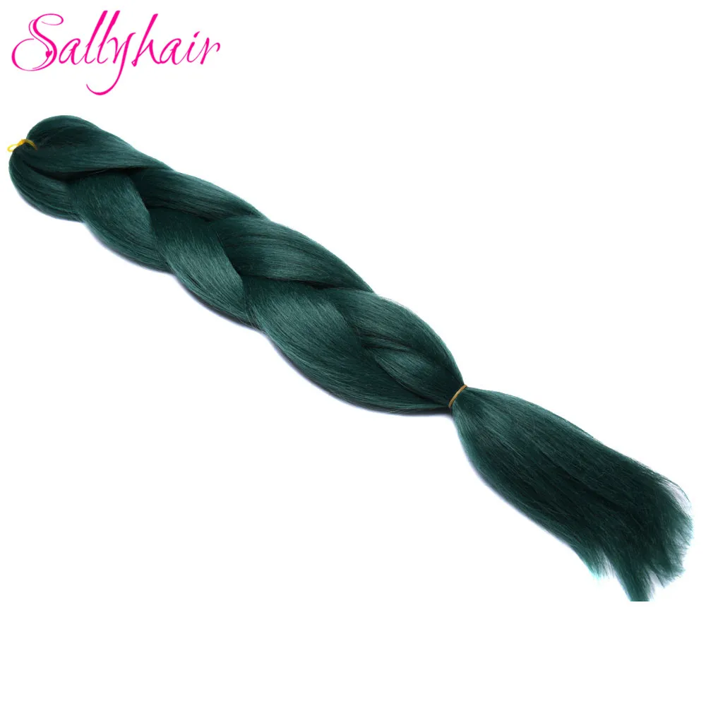 Sallyhair, 24 дюйма, Омбре, плетение волос, 2 тона, черный, винно-красный цвет, огромные косички, высокотемпературное волокно, синтетические волосы для наращивания - Цвет: #33