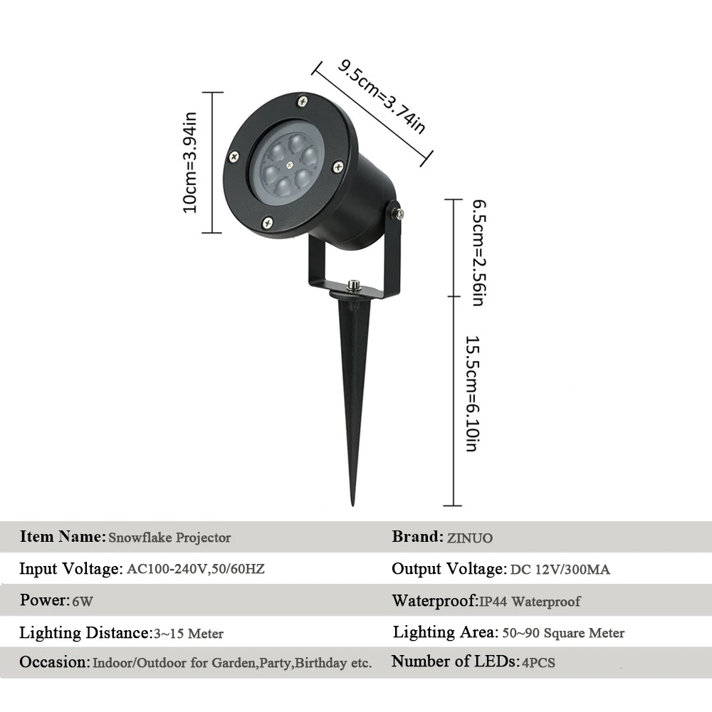 

RGB Snowflake Projector IP44 Waterproof Star Snowfall Outdoor Projection Landscape Lights LED Stage Light Garden Decorative Lamp