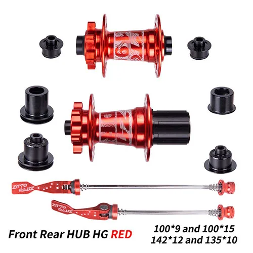 Front Rear HG Red ZTTO DR190 велосипедные ступицы диски для горных велосипедов тормоза 32 отверстия ступицы передние 2 подшипника задние 4 подшипника ступицы велосипеда Quick Release XD/HG трещотка 54 T - Цвет: Front Rear HG Red