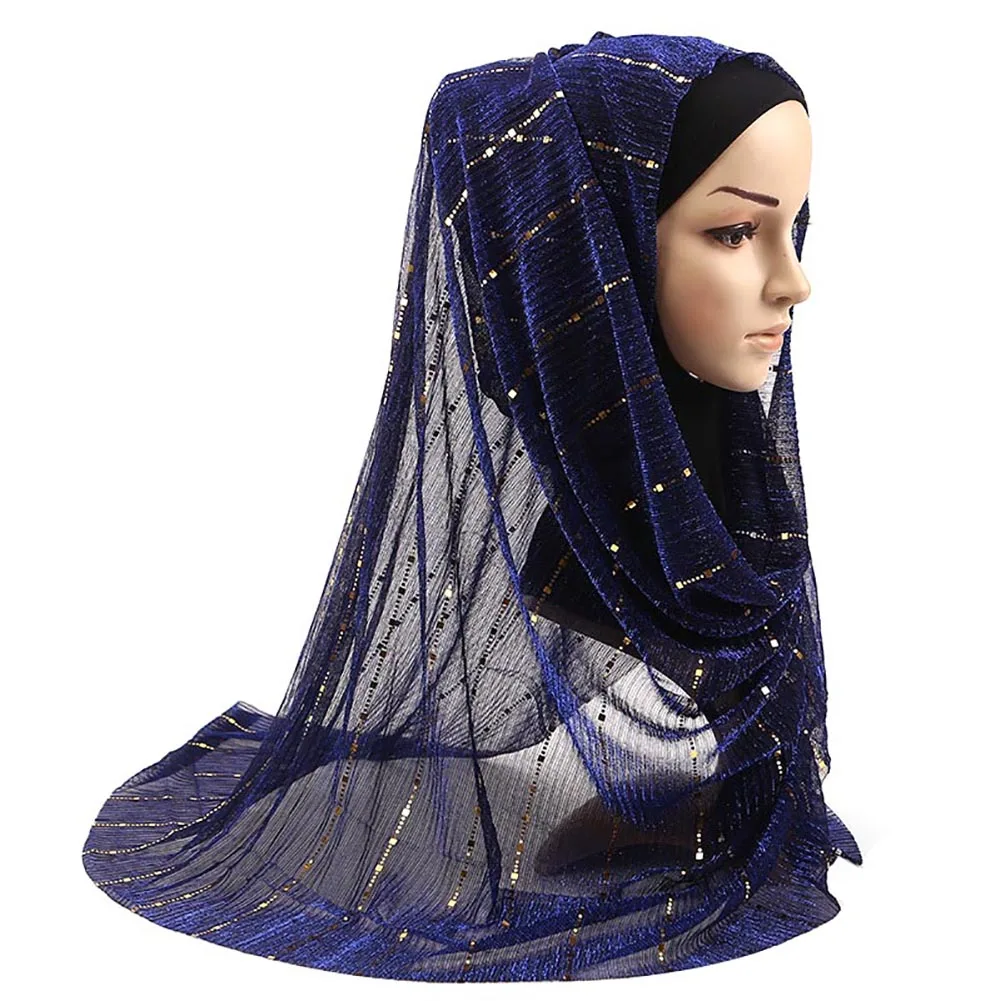 Модная блестящая длинная шаль шарф Свадебная Женская вискозная Сверхлегкая