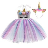 lzh new kids dresses for girls unicorn costume girls christmas carnival flower girls wedding princess dress children party dress