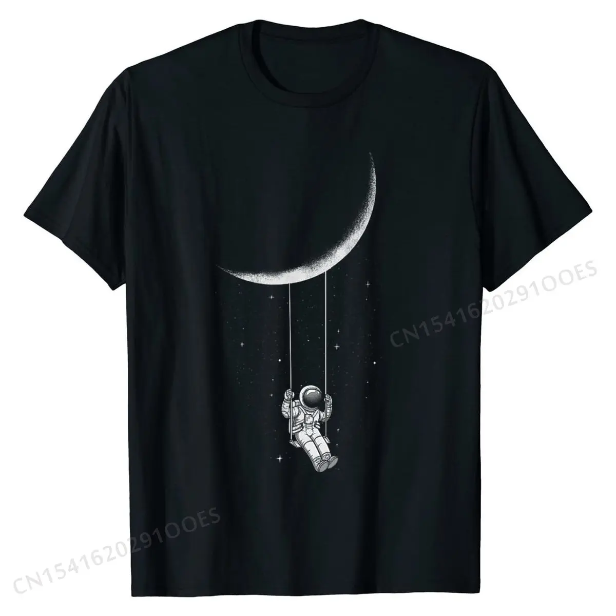 

Moon Swing Astronaut Stars Space Man Funny T-Shirt Tops T Shirt Brand New Custom Cotton Men Tshirts Custom
